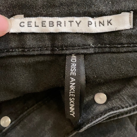 Celebrity Pink Black Mid Rise Ankle Skinny Jeans - Picture 5 of 5